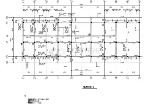 某框架办公楼CAD结构设计全套详细施工图-图一