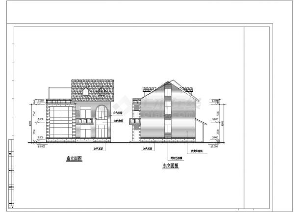 某欧式经典风格多层别墅住宅设计方案CAD图纸-图二
