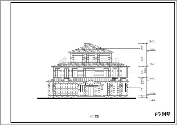 某多层经典欧式别墅住宅设计方案CAD图纸-图一