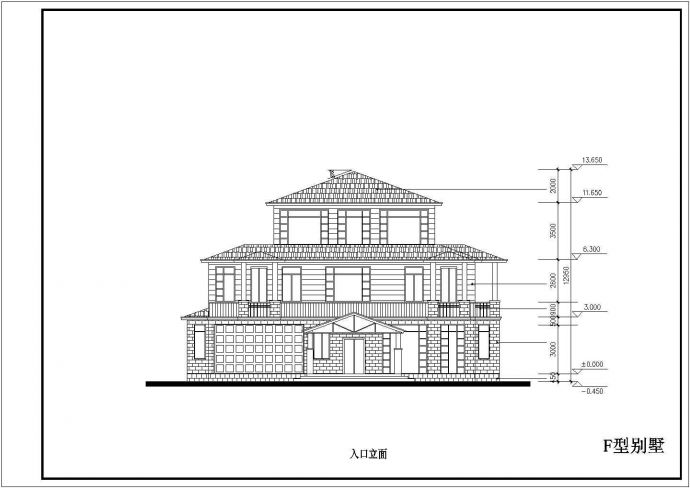 某多层经典欧式别墅住宅设计方案CAD图纸_图1