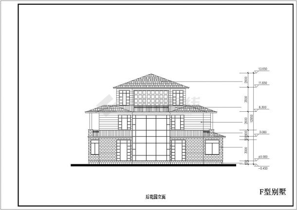 某多层经典欧式别墅住宅设计方案CAD图纸-图二