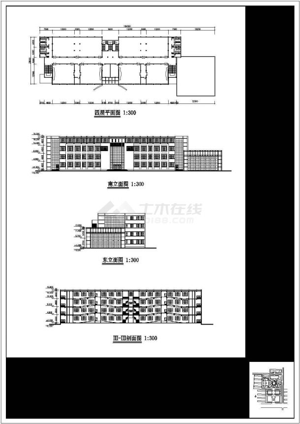 某高校3.6万平米四栋教学实验办公楼全套建筑设计CAD图纸-图二