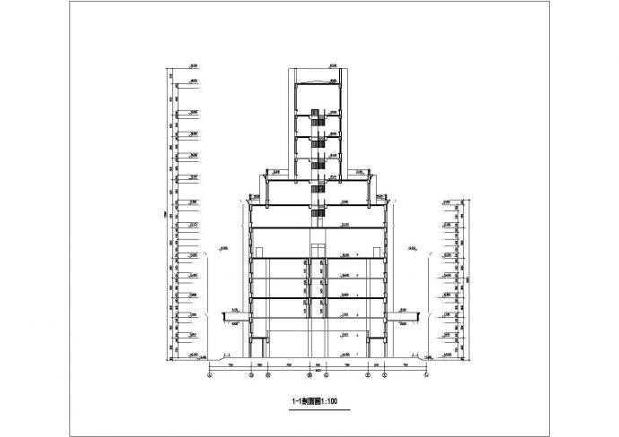 宜兴市某高校1.3万平米6层框架结构教学楼建筑设计CAD图纸_图1
