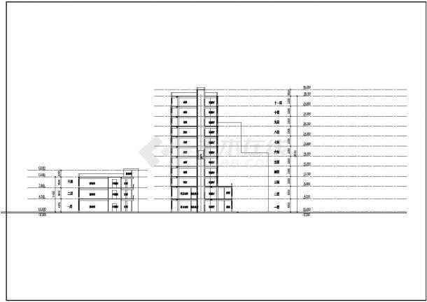 某高级会所综合楼建筑CAD设计详细图-图一