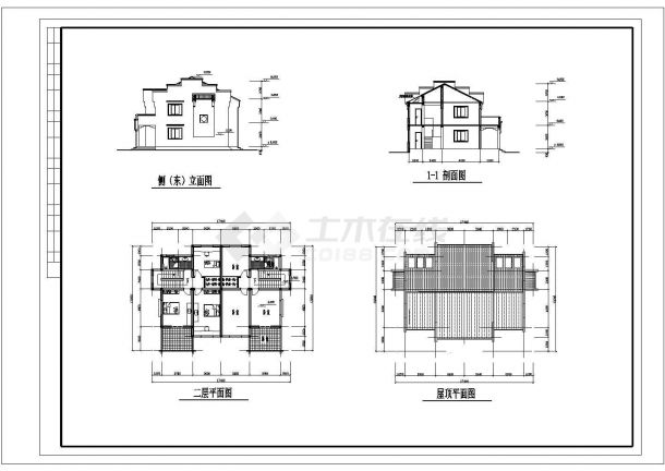 徐州某小区340平2层砖混结构别墅住宅楼建筑设计CAD图纸 （含地下室）-图一