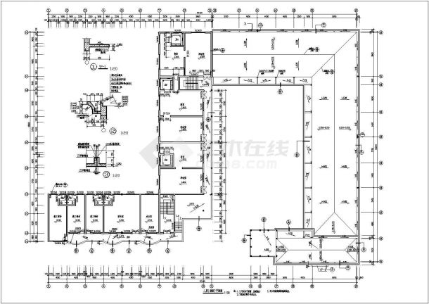某幼儿园（用地面积2487㎡）二层框架结构教学楼设计cad全套建筑施工图（含总平面布置图，含经济技术指标）-图二