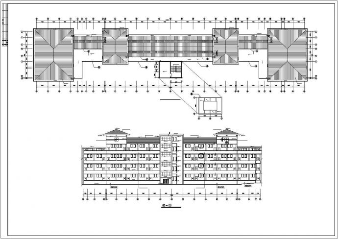 上海某艺术学院1.6万平米五层框架结构教学楼平立面设计CAD图纸_图1