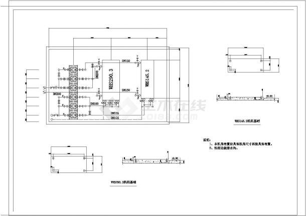 某地吊顶空调机结构CAD布置图-图二