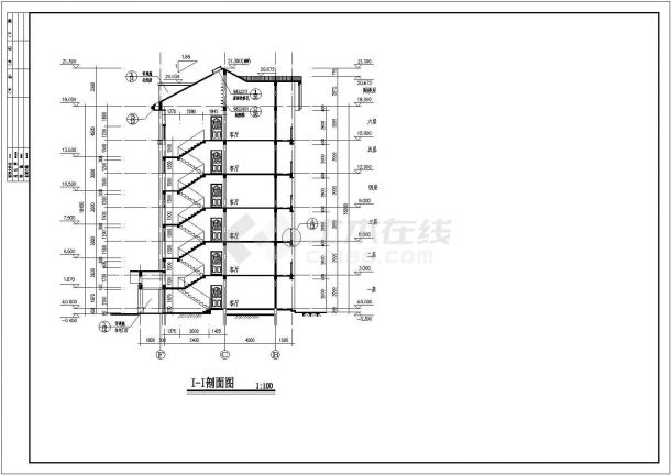 某地6层阁楼2单元每单元2户住宅楼全套施工设计cad图-图一