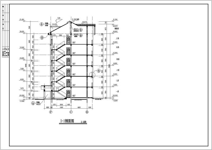 某地6层阁楼2单元每单元2户住宅楼全套施工设计cad图_图1