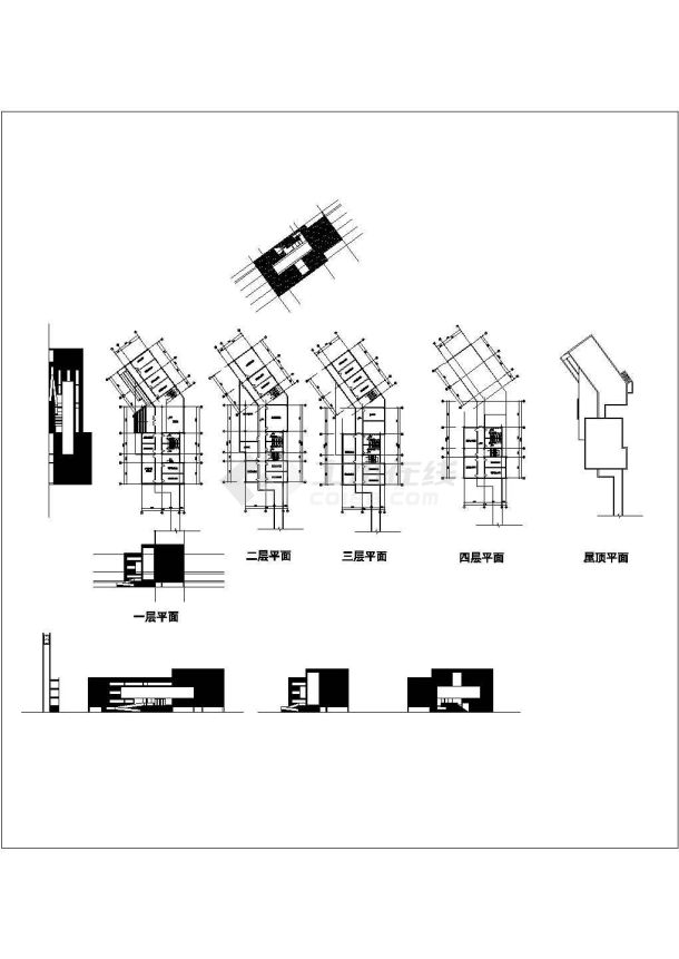 某新农村多层小学全套建筑设计施工方案CAD图-图二