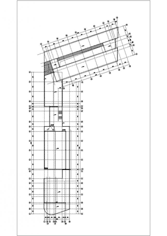 某市中心现代风格小学建筑单体设计施工方案CAD图_图1