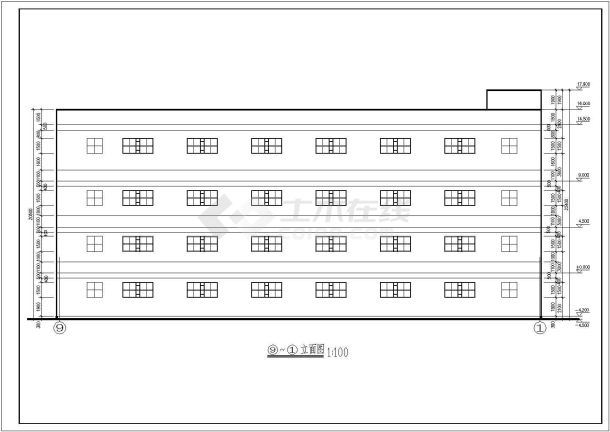 医院设计_三层医院家属区教室及食堂施工CAD图-图二