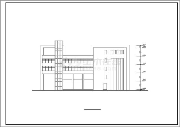 某市区公立小学教学楼建筑设计方案CAD图-图二