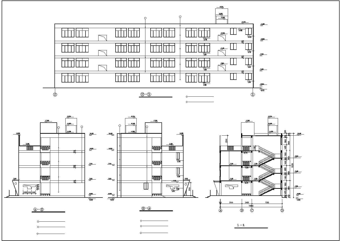 某社区私立小学综合教学楼建筑设计施工方案CAD图纸
