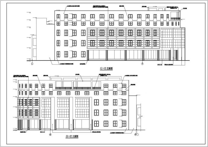 某市中心国际私立小学食堂建筑设计施工方案CAD图纸_图1
