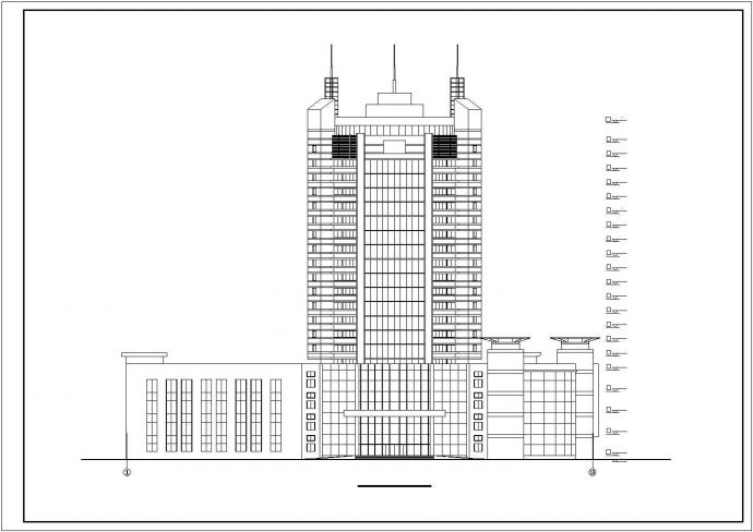 五星级酒店建筑设计cad方案图纸_图1