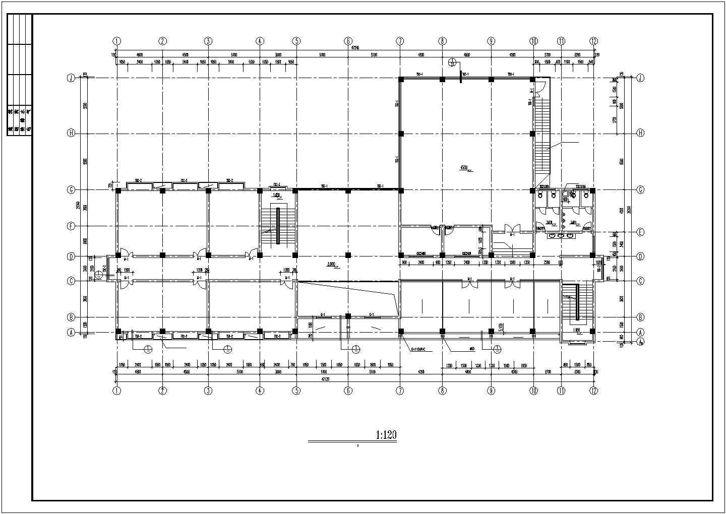 3100平米三层混合结构商务会所平立剖面设计CAD图纸