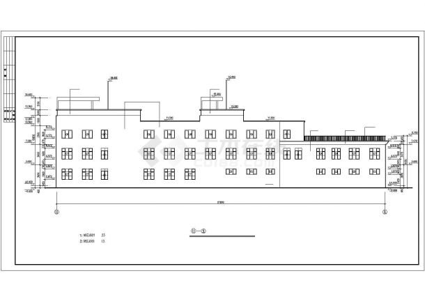 成都市某小区1700平米左右3层框架结构休闲会所建筑设计CAD图纸-图二