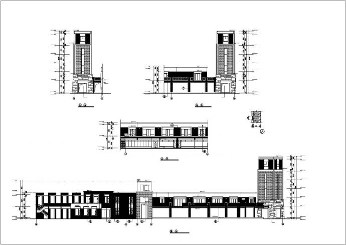 南宁市某小区1900平米左右2层框混结构社区会所平立剖面设计CAD图纸_图1