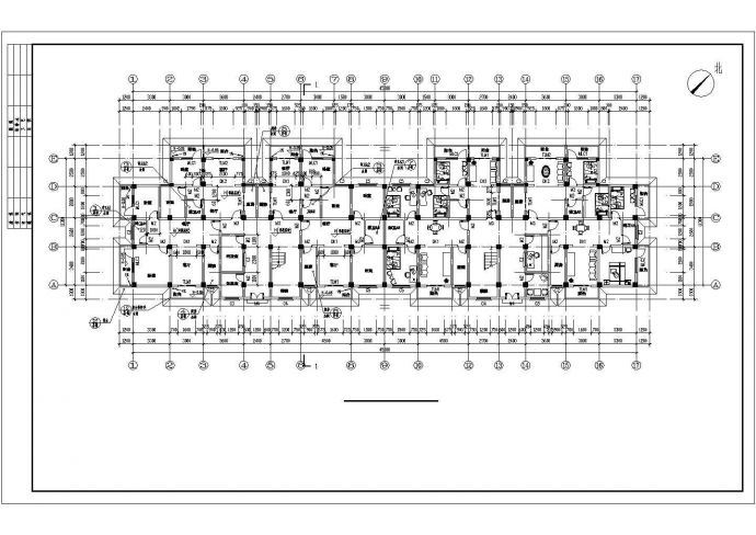 北京某小区占地550平米6层砖混结构住宅楼全套建筑设计CAD图纸_图1