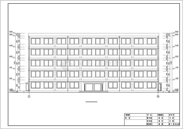 2800平米五层框架结构商业写字楼建筑+结构设计CAD图纸-图二