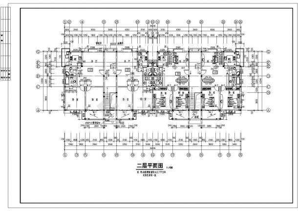某永安花园住宅楼39栋CAD全套建筑设计平立面施工图-图二