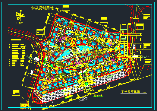 某小学用地住宅CAD全套设计规划方案-图一