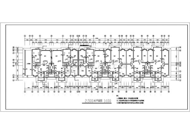 某华苑小区多层住宅CAD全套设计施工图-图二