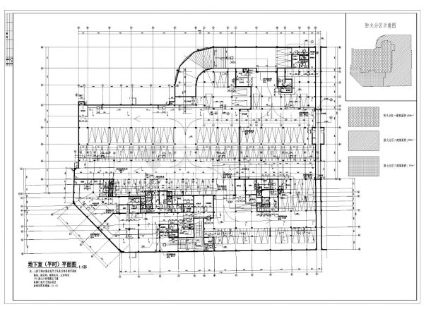 [温州]某十层住宅建筑施工cad图纸（地下室）-图二