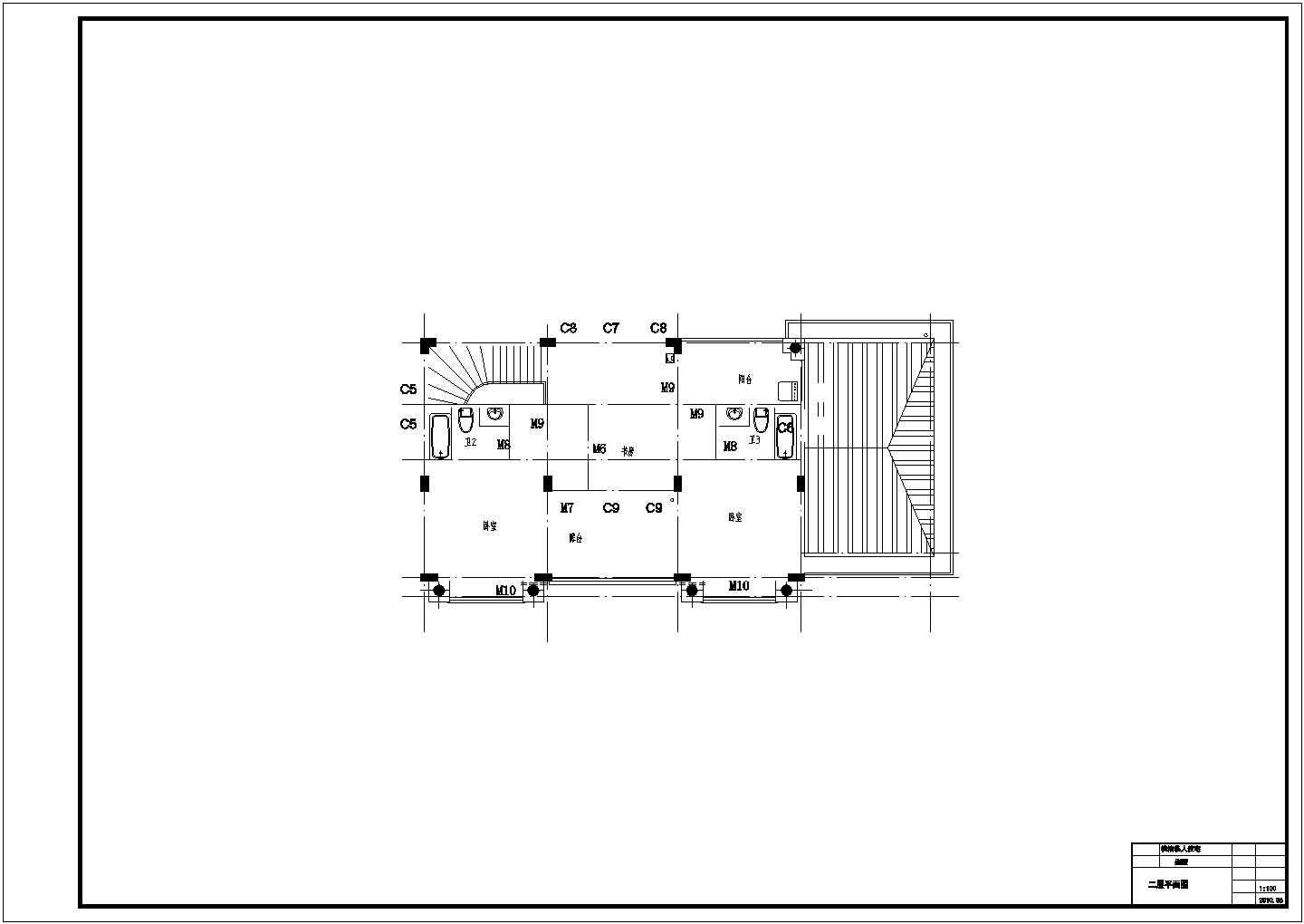 245平米2层框架结构欧式风格单体别墅平立剖面设计CAD图纸