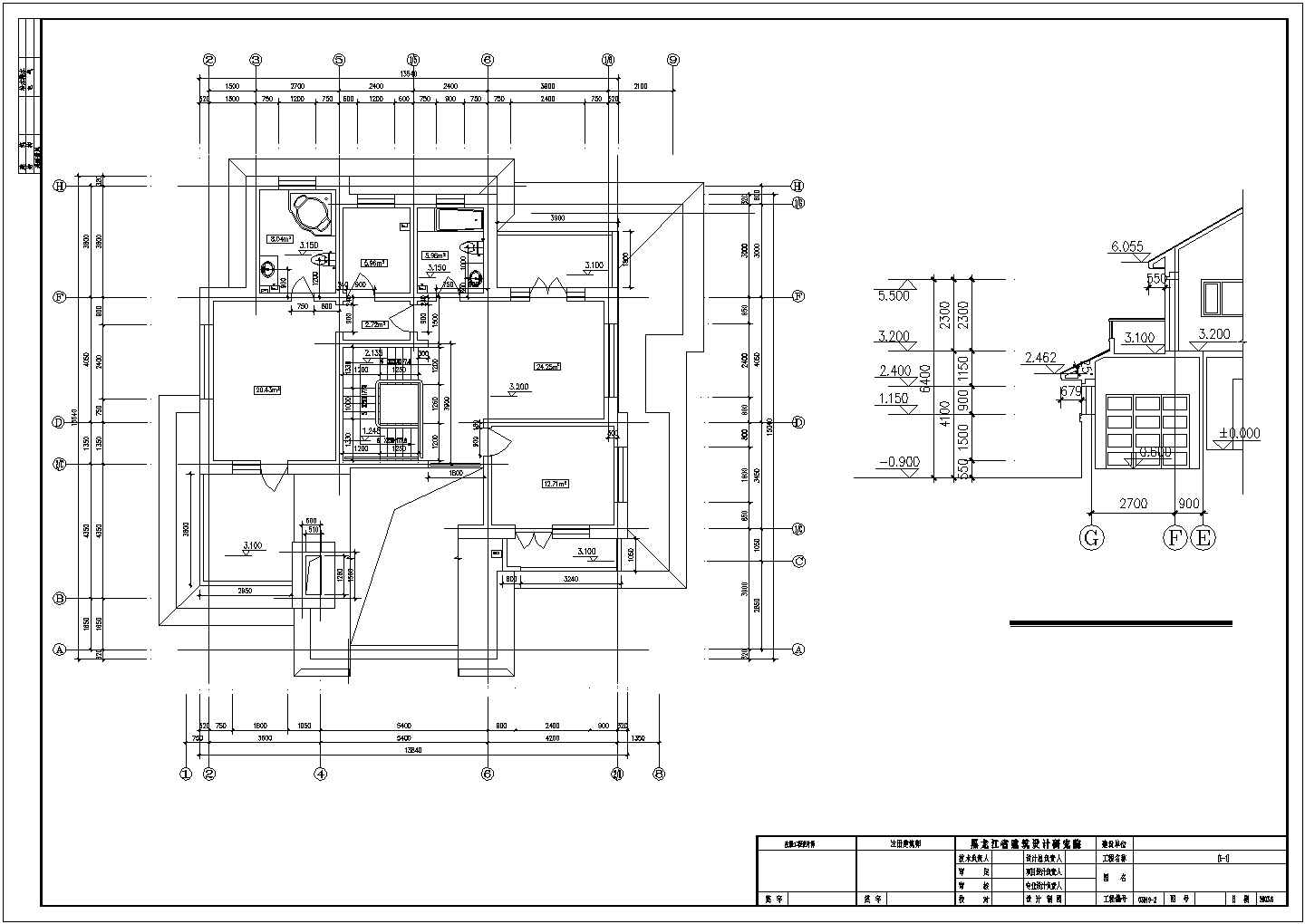 沧州某小区327平米双层框混结构独栋别墅全套平立剖面设计CAD图纸