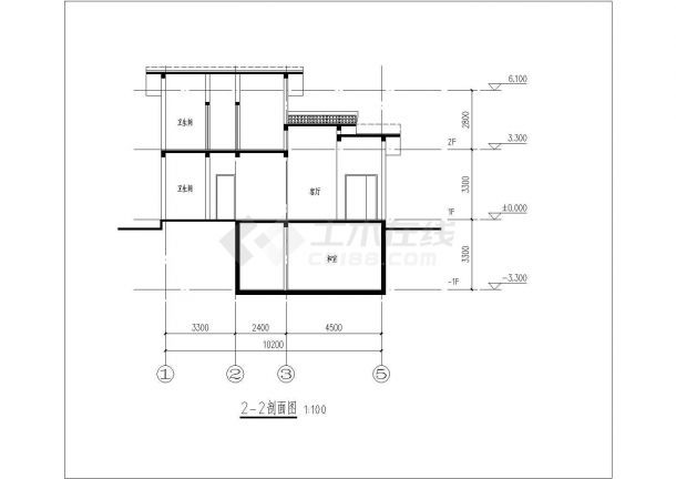 某小区380平米2层混合结构独栋别墅平立面设计CAD图纸（含地下层）-图二
