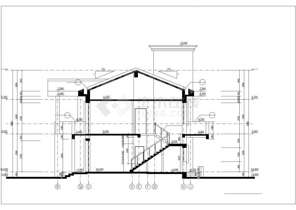 345平米2层混合结构休闲自建别墅楼平立剖面设计CAD图纸（含效果图）-图一