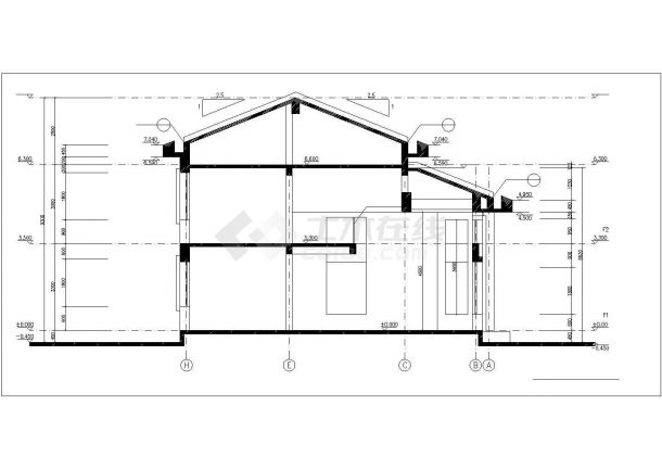 345平米2层混合结构休闲自建别墅楼平立剖面设计CAD图纸（含效果图）-图二