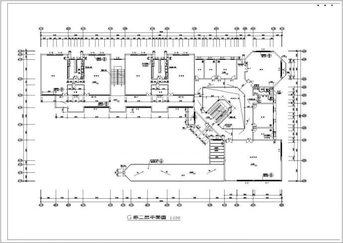 某长59.2米 宽32米 3层框架结构6班幼儿园设计cad建筑施工图_图1
