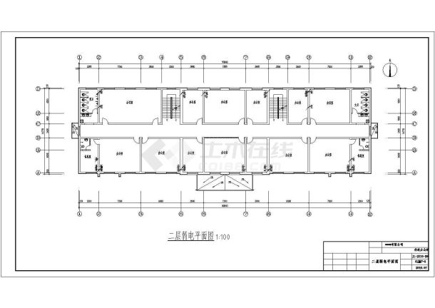 办公楼设计_某公司三层办公楼电气施工CAD图-图二
