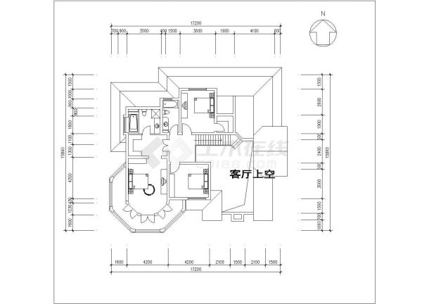 340平米左右2层框混结构独栋别墅平立剖面设计CAD图纸（含效果图）-图一