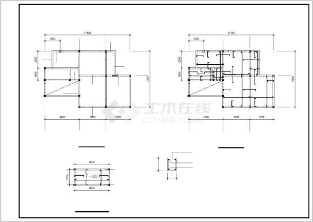 兰州市某小区265平米2层混合结构独栋别墅建筑+结构设计CAD图纸-图一