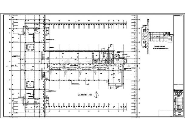 学校设计_师范学校框剪结构五层教学楼建筑施工CAD图-图二