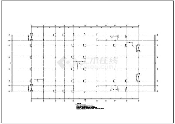 某地上两层框架剪力墙结构报告厅结构图纸-图二