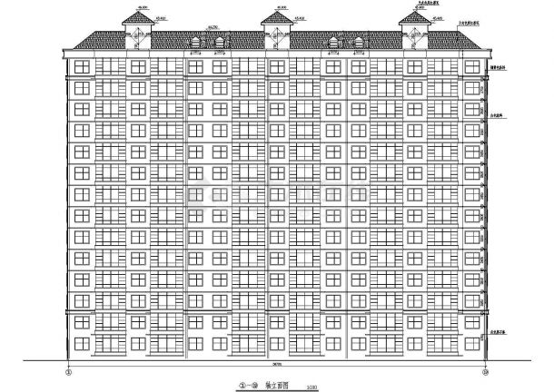 十四层短肢剪力墙结构住宅施工cad图，共八张-图一
