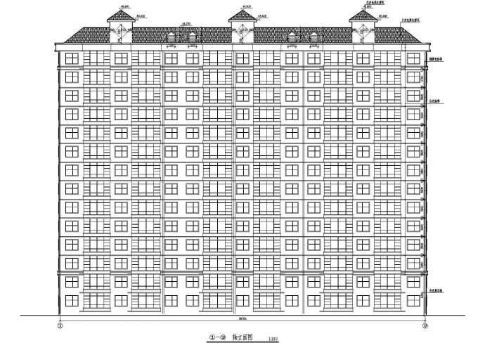 十四层短肢剪力墙结构住宅施工cad图，共八张_图1