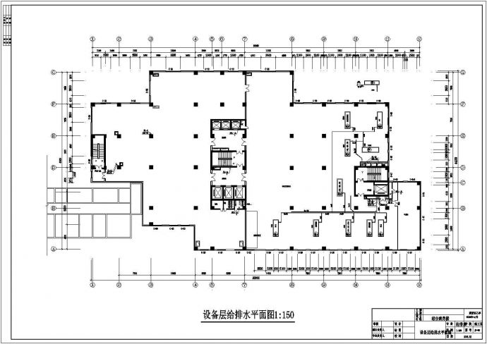 排水设计_某医院给排水施工CAD图纸_图1