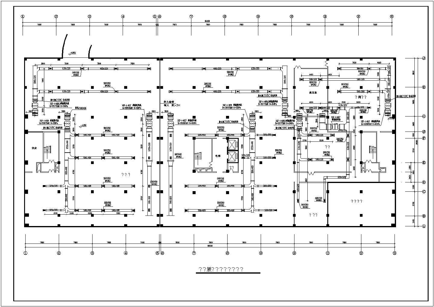 空调设计_某8层办公楼空调设计CAD图