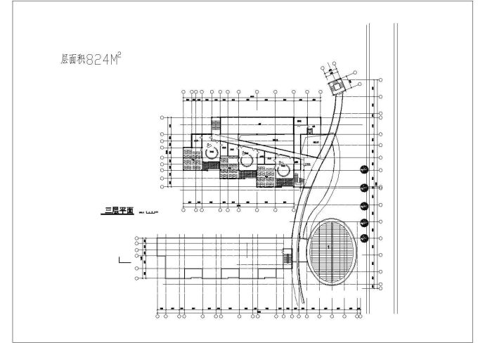 某长74.9米 宽72.8米 3层框架结构4866平米15班幼儿园设计cad建筑方案图_图1