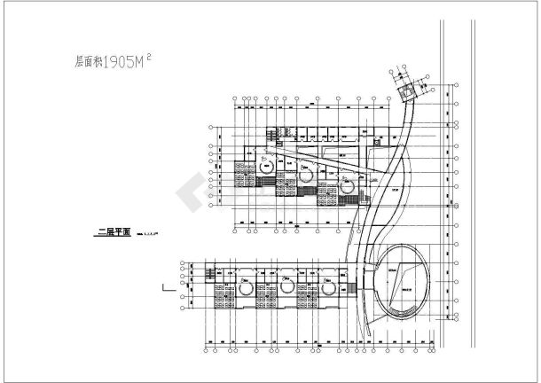 某长74.9米 宽72.8米 3层框架结构4866平米15班幼儿园设计cad建筑方案图-图二