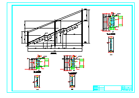 某钢结构人行天桥cad设计施工图纸-图二