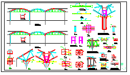 某经典圆管拱形桁架钢构棚结构施工图纸（甲级院）_图1