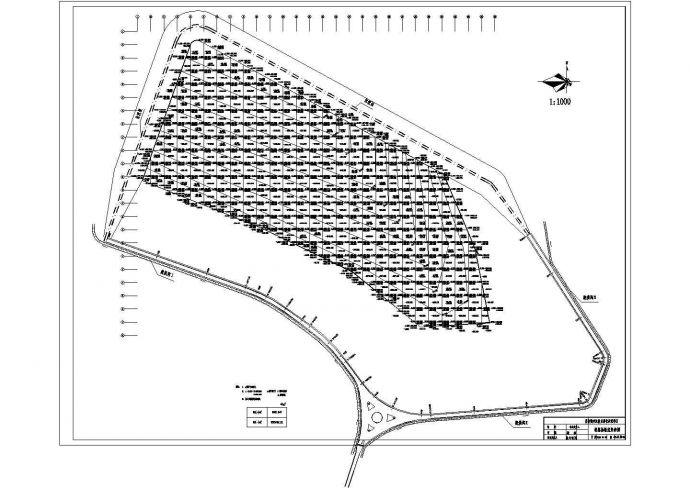 某市城市垃圾无害化处理项目垃圾填埋场规划设计cad总平面竖向图_图1